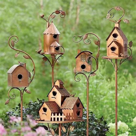 depose metal statue bird house|Amazon.com: Metal Birdhouse.